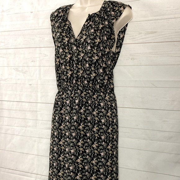 J.Crew Mercantile Size Small Superbloom Sleeveless Black Floral  Prairie Dress - Picture 5 of 12